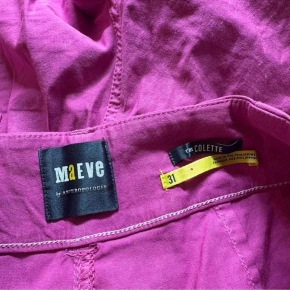 NWT Anthropologie The Colette Linen Cropped Wide Leg Pants Maeve Pink Rose 31 - Picture 12 of 13